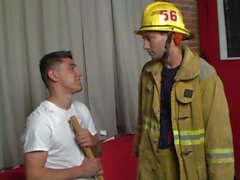 Latino dude seduces fireman into first time gay sex